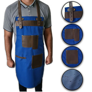 Venta al por mayor logotipo personalizado de secado rápido delantal de cocina sin mangas Venta caliente diseño de cuero de vaca genuino precio barato - Product Image 4