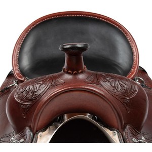 Prezzo economico sella Western leggera marrone Premium Leather Western Horse Saddle Harness sella in pelle produttore