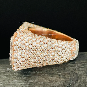 แหวนเงินแท้ VVS Moissanite 925กำหนดได้10K โรสโกลด์ - Product Image 2