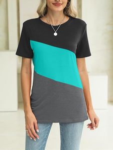 T-shirts d'été décontractés à manches courtes pour femmes, respectueux de l'environnement et anti-bouloches, avec décoration brodée - Product Image 3