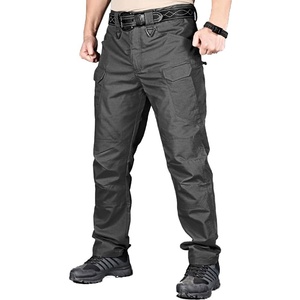 Pantalon cargo décontracté de haute qualité pour l'été, avec cordon de serrage, poches, tissu en toile, respirant, pantalon cargo lavé pour homme - Product Image 1