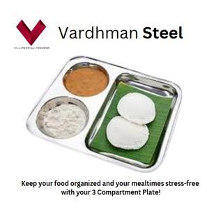 Fournisseur direct d'usine de plaques rectangulaires en acier inoxydable à trois compartiments, assiettes à dîner, vaisselle de qualité alimentaire design - Product Image 5