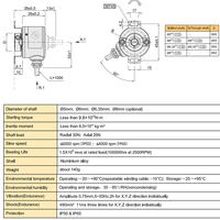 Encodeur rotatif incrémental HENGXIANG K38 (remplace Zkp3808-003g-1000bz3-5-24f) 1000ppr, étanche IP65, pour servomoteur de robot intelligent