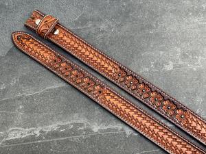 Cinturón occidental informal hecho a mano para hombre, cuero genuino de grano completo, hebilla de acero resistente, correa de vaquero en relieve, bajo costo - Product Image 4