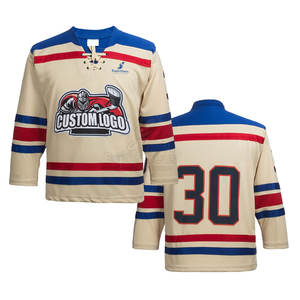 Maillot d'équipe de hockey sur glace personnalisé Tissu en maille Maillot d'équipe à séchage rapide avec design personnalisé Maillot d'équipe de hockey sur glace personnalisé - Product Image 1