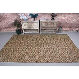 Grand tapis vintage 5,5x8,6 pi (167x262 cm), tapis turc Kilim vert camouflage - Product Image 2