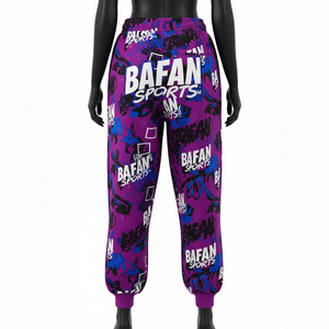 Pantalones Holgados para Mujer, Premium, 280 GSM, Algodón, Poliéster, Felpa, Suaves, Color Morado, Impresión por Sublimación Completa, Logotipo Personalizado, Pantalones Holgados en Venta - Product Image 2