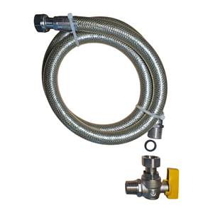 Kit de Tubería de Gas Flexible sin Costuras, Serie 300, Acero Inoxidable con Acabado 2B, Válvula de Seguridad, Certificación EN 14800, para Estufa y Calentador de Agua - Product Image 1