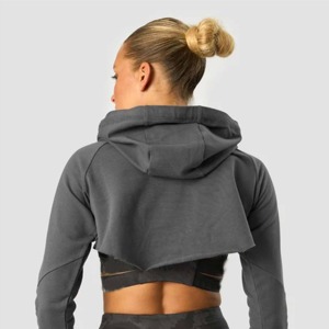 เสื้อมีฮู้ดแบบซิปของผู้หญิงที่มีสไตล์เสื้อครอปของผู้หญิงสวมใส่สบายและทันสมัยเหมาะสำหรับการออกนอกบ้านแบบลำลองและการเป็นชั้นที่มีคุณภาพระดับพรีเมียม - Product Image 5