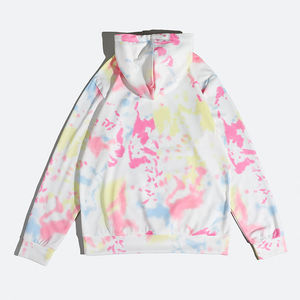 Venta al por mayor personalizado 100% algodón Tie-Dye Sudadera con capucha transpirable y duradera para los hombres gran oferta estampado patrón ropa en blanco - Product Image 4