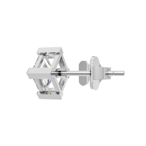 Modernos Pendientes de Oro Sólido de 14k con Moissanita VVS de 8mm, Corte Princesa y Engaste de 4 Puntas, Regalo de Aniversario, Fiesta de Compromiso, Boda - Product Image 2