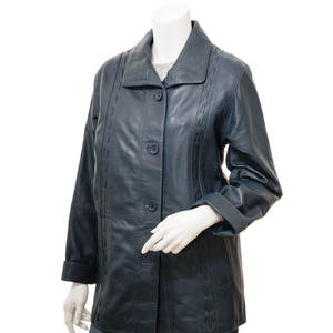 <b>Women's</b> Genuine Leather Winter <b>Jacket</b> Breathable Satin Fabric High Quality <b>Jacket</b> Stand for <b>Women</b> Factory Price Autumn Season - Product Image 1