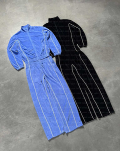 Conjunto de chándal clásico de invierno de 2 piezas para mujer, sudadera con cordón, pantalones para correr, ropa de fiesta transpirable ligera de algodón 100% - Product Image 6