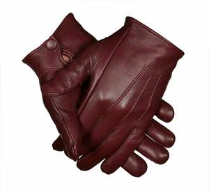 Meilleure vente Gants d'hiver en cuir de qualité supérieure pour hommes durables, doux et naturels, blancs avec motif de sécurité imperméable pour la conduite en extérieur - Product Image 2