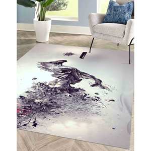 Tapis à imprimé zèbre réaliste : Décoration moderne pour salon, tapis fin non tissé - Product Image 3