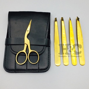 Pinzas para Cejas al por Mayor, Juego Profesional de Pinzas para Cejas, Tijeras con Logotipo, Oferta con MOQ Bajo, Embalaje con Punta Inclinada, Estuche de Acero Inoxidable - Product Image 4