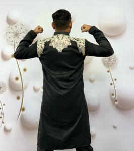 Eid Special Malai Silk Kurta et Party Wear Kurta avec Pathani Pant Vêtements indiens et pakistanais - Product Image 3