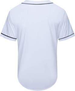 Fabricant en gros sur mesure de maillots de baseball et de softball à rayures blanches unies, t-shirt pour hommes, fabriqué à Sialkot au Pakistan - Product Image 3