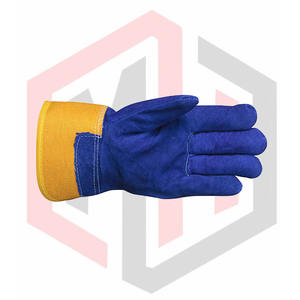 Guantes de Palma de cuero texturizado duradero con protección antiquímica resistente al desgarro y transpirable para construcción y jardinería - Product Image 3