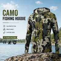 Chemise de pêche personnalisée 240G unisexe UPF 50+ à manches longues, impression numérique, 100% polyester, vêtements de pêcheur pour les marques d'équipements de plein air