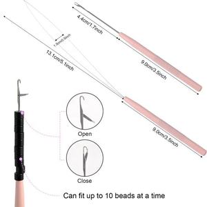 Obexa Surgical Grade Stainless Steel Micro Link Hair Extensions Kit Bead Pliers Loop Needle <b>Hook</b> <b>Tool</b> High Quality Professional - Product Image 4