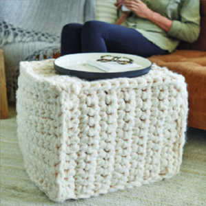 Eco-Friendly Crochet Round Pouf Ottoman Stool <b>Cushion</b> Beanbag Faux Fur <b>Bean</b> <b>Bag</b> Bone Inlay Console - Product Image 4