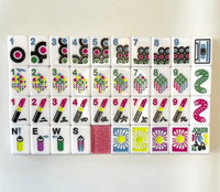Jeu de cartes Mahjong vierge acrylique Monogramme personnalisé Jeux de tuiles Mahjong américain