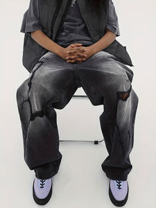 K- T Vente directe d'usine Jeans pour hommes haute qualité affaires décontracté noir Stretch mode Baggy Jeans pantalons pour hommes respirant - Product Image 6