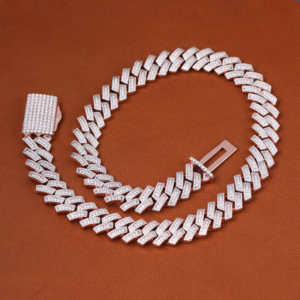 15mm coupe ronde VVS Moissanite diamant cubain lien chaîne glacé bijoux pour hommes en argent Sterling 925 - Product Image 1