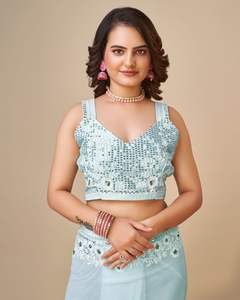 ผ้าแจ็คการ์ด pallu สวยดีไซเนอร์ล่าสุดใช้ได้ทั่วส่าหรี - Product Image 2