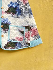 Chaqueta Acolchada de Algodón Reversible para Mujer, con Bloques de Color Florales, Estampado Ecológico Hecho a Mano, Transpirable y Suave - Product Image 4