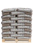 Granulés de bois de pin de classe A1, sciure de bois 6mm, certifiés DIN+ ENplus A1/A2 BSL, 5% de cendres, 17.8J de chaleur, 8g/cm³, propres, 9% d'humidité