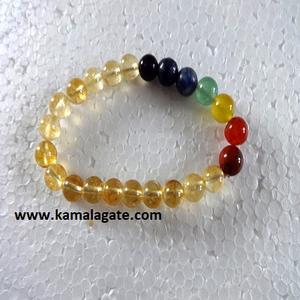 Gemstone 7 <b>Chakra</b> Healing Handmade 8mm Natural Citrine Crystal Agate Beaded <b>Bracelets</b> Material Semi-Precious Stone <b>Bracelets</b> - Product Image 2
