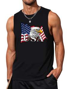 100% Poliéster Spandex Custom Plain Heavyweight Tank Top Luxury Custom Print logo O Neck Blank Top Oversize Men Wear - Product Image 4