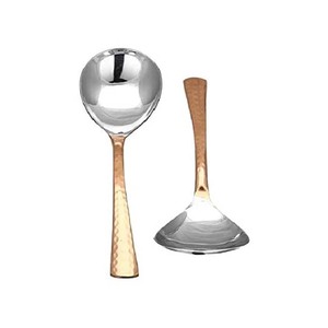 Salade lavable au lave-vaisselle miroir or poli cuillère fourchette service à salade ensemble avec conception Premium poignée en céramique verte serveur à salade - Product Image 5