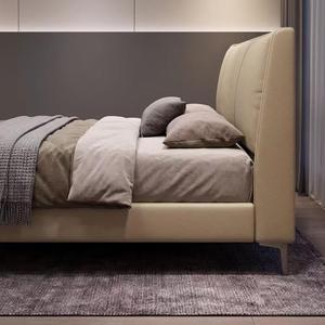 Base de <span class=keywords><strong>Cama</strong></span> con Sistema de Elevación a Gas, Directo de Fábrica, Madera Sólida, Láminas Silenciosas, Cuero Genuino, Tamaño Queen, para Dormitorio Moderno y Lujoso - Product Image 5