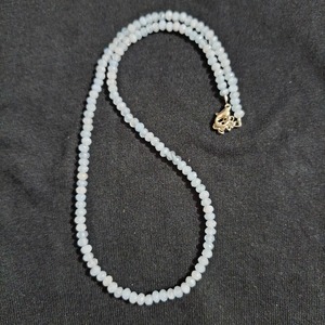 Collar de Piedras Preciosas de Luna Facetadas, Cuentas Redondas de 6 mm, Chapado en Plata, Joyería Clásica y Delicada, Piedra Preciosa Hecha a Mano para Regalo de Boda - Product Image 1