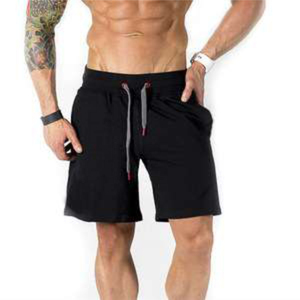 Pantalones cortos para correr de algodón personalizados para hombre, pantalones informales de gimnasio para ejercicio vintage con patrón sólido, poliéster teñido liso - Product Image 3