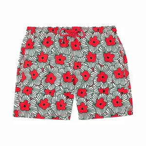 Rose Red Multi Flower Pattern Beach Wear Sublimation Printing Men Quick Dry Floral Surfing Board Beach Shorts Swim Trunks