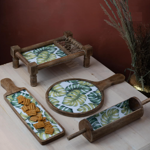 AK แผ่นเสียงไม้พิมพ์ลายทองเหลืองชุดกระดานคุณภาพสูง4ชิ้นสำหรับตกแต่งบนโต๊ะอาหาร/เครื่องครัว - Product Image 2