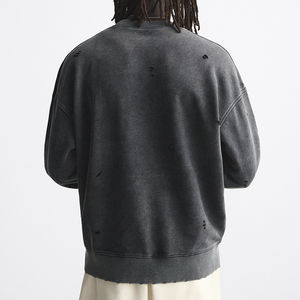 Vente en gros Sweat à capuche délavé à l'acide Streetwear Sweatshirts lourds 100% coton Vêtements d'hiver surdimensionnés pour hommes - Product Image 2