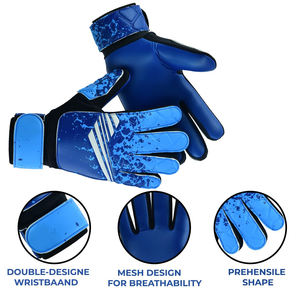Gants de gardien de but professionnels en latex antidérapants respirants à doigts complets avec impression par sublimation personnalisée pour le football - Product Image 2