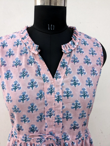 Vestido Maxi de Algodón Estampado a Mano, Floral, Hecho a Mano, para Verano y Otoño, Método de Tejido No Tejido, Vestido Maxi Largo - Product Image 2