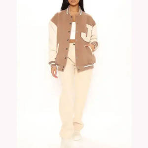 2025 Varsity Laine Crop Top Femmes Haute Qualité Respirant En Cuir Bomber École Collage Crop Veste - Product Image 5