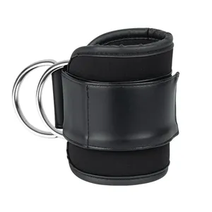 Sangles de cheville réglables pour machines à câbles, en néoprène rose, rembourrées pour le fitness - Product Image 5