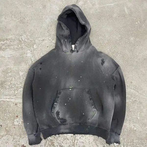 Vêtements de rue de haute qualité pas cher sweat à capuche surdimensionné basique coton mélangé hiver chaud vente en ligne hommes sweat à capuche surdimensionné - Product Image 2