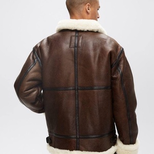 Chaqueta de invierno de Sherpa extragrande forrada de piel sintética de talla grande y cálida - Product Image 2