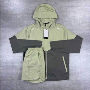 Windbreaker <b>Short</b> Set For Men Great For Athleisure Style <b>Travel</b> Sport Or Lounge Wear - Product Image 1