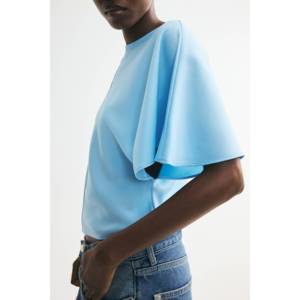 Blusa de Satén de Alta Calidad para Mujer, Estampado Floral, Manga con Volantes, Cierre de Botones, Poliéster, Talla XL, para Primavera y Otoño - Product Image 1