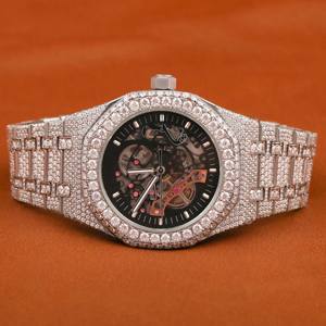 Custom 41mm Iced Out Hip Hop <b>Automatic</b> Mechanical VVS Moissanite Diamond <b>Wristwatch</b> for Men Handcrafted Premium Quality Fashion - Product Image 1